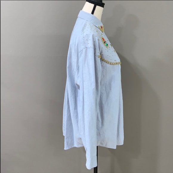 JANE ASHLEY Vintage Beaded Button Down Shirt - Picture 3 of 7